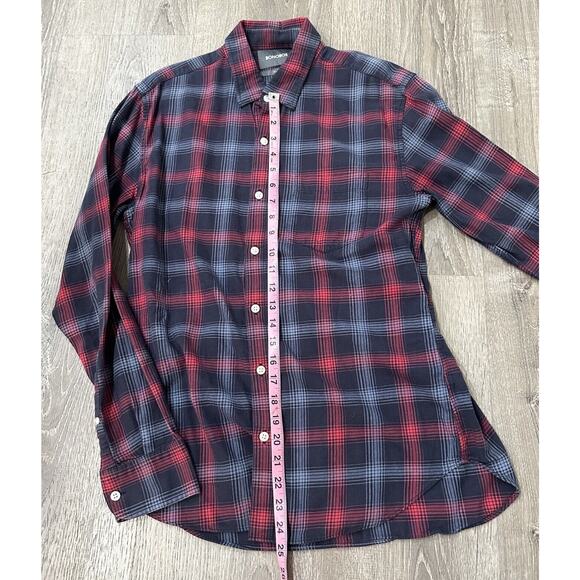Bonobos Shirt Men’s M Red Blue Plaid Slim Fit Cotton Button Up Long Sleeve Shirt - Picture 5 of 12